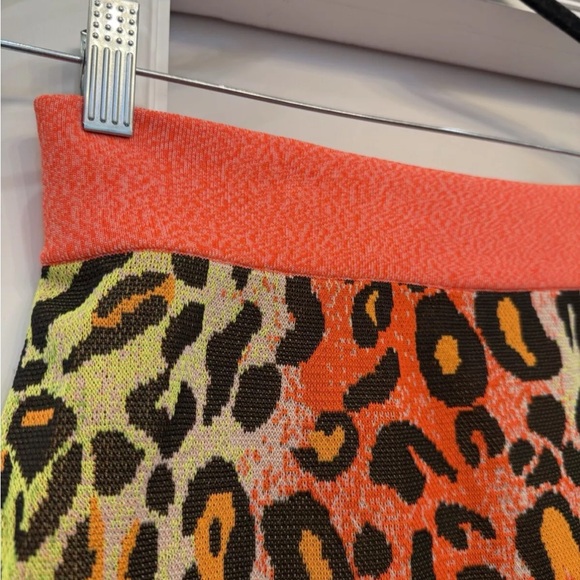 STELLA MCCARTNEY NEON ORANGE PINK LEOPARD SET SIZE 44 RETAIL $1900 MOHAIR  RARE - Picture 9 of 12